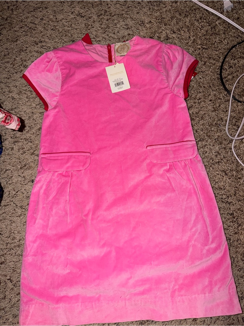 The Beaufort bonnet pink velvet dress NWT
